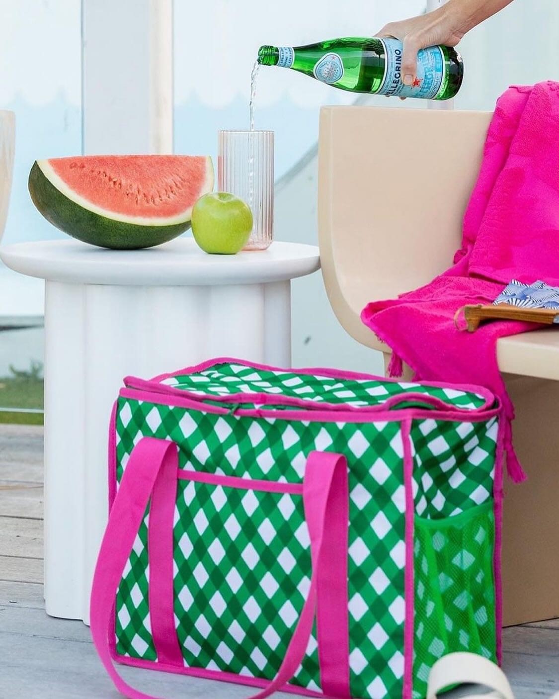 Sista&Co. Family Cooler Bag Green & Raspberry