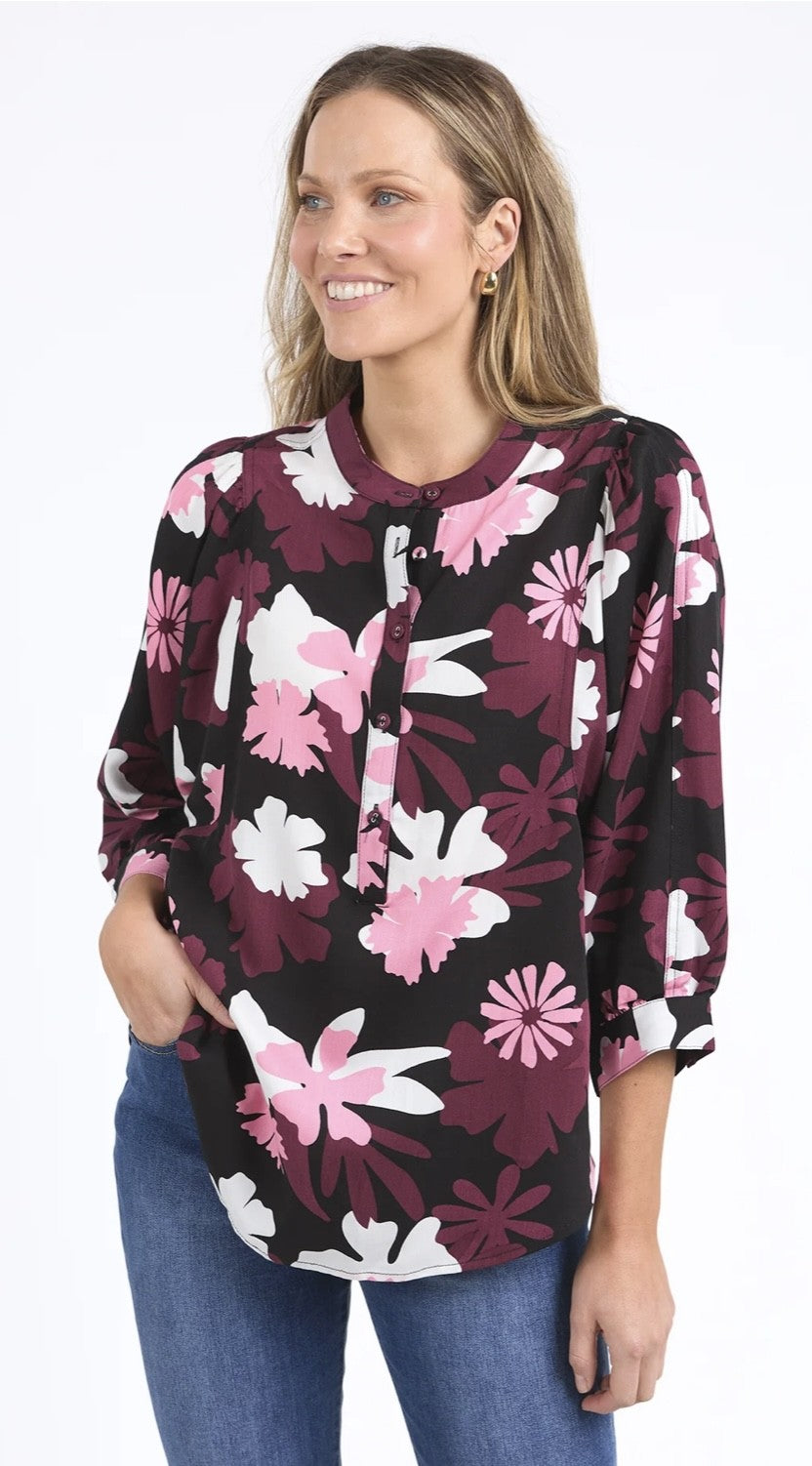 ELM Hadley Floral Top Hadley Floral Print 8158014.BLK