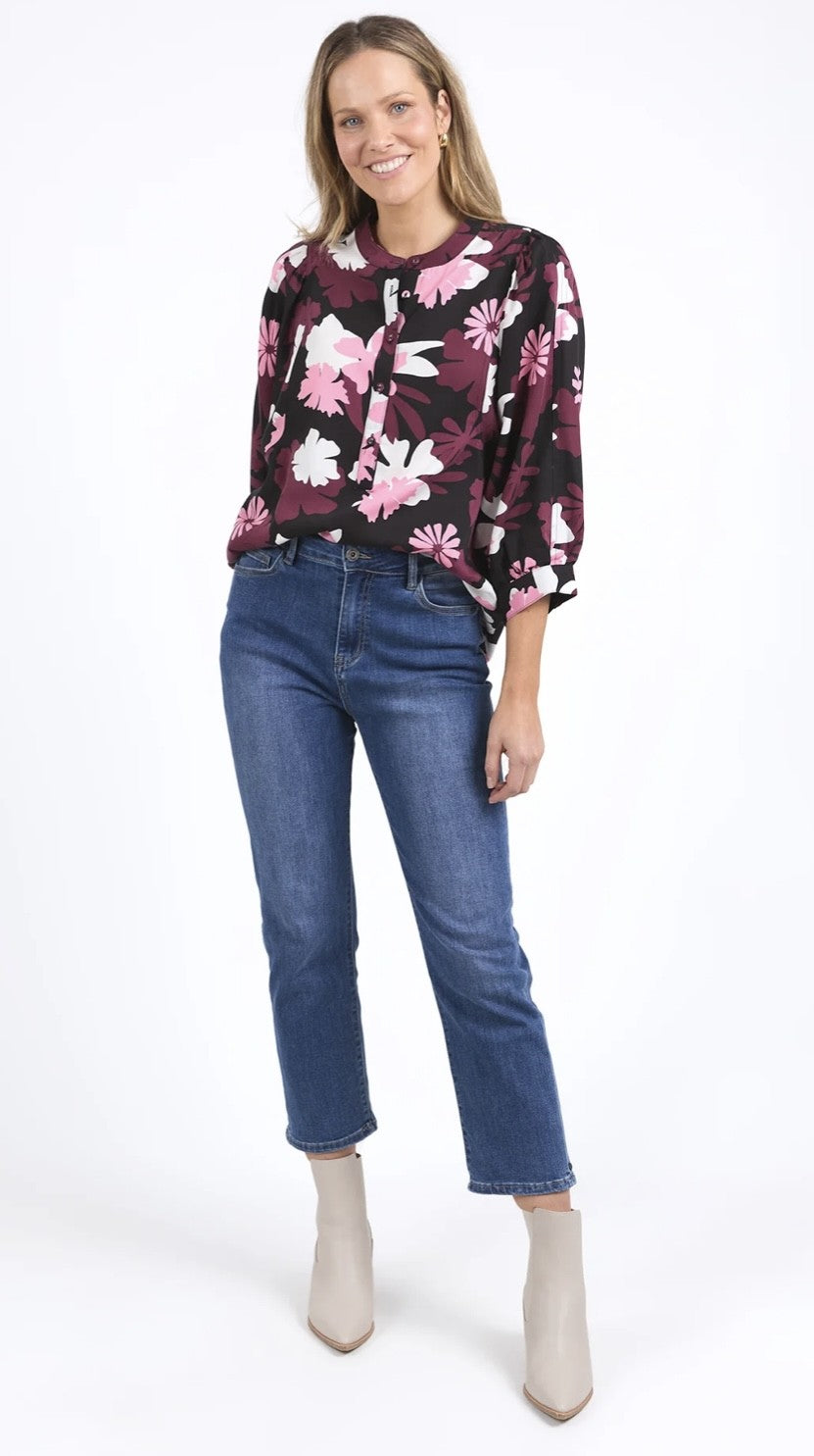 ELM Hadley Floral Top Hadley Floral Print 8158014.BLK