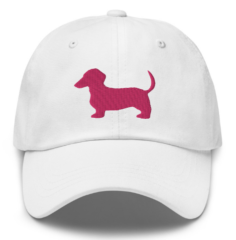 Sutton Sisters Australia White/Pink Dachshund Cap