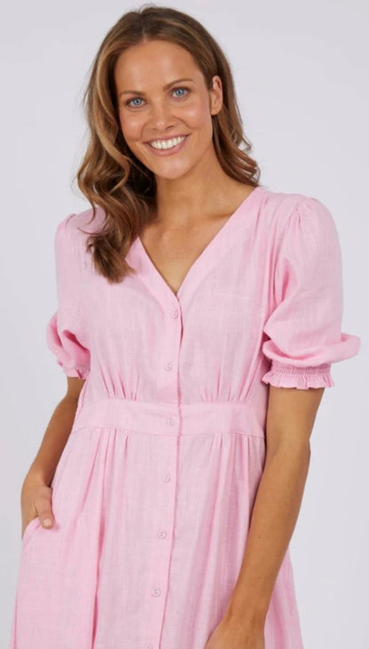 Elm Christina Midi Dress Sherbert Pink 8103029