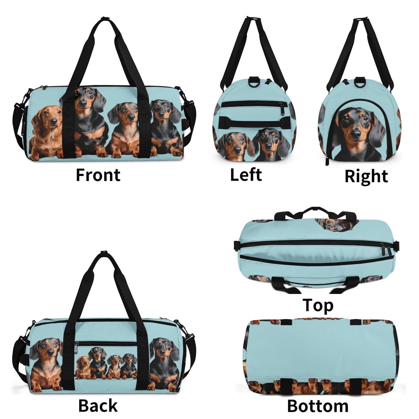 Blue Dachshund Duffle Bag