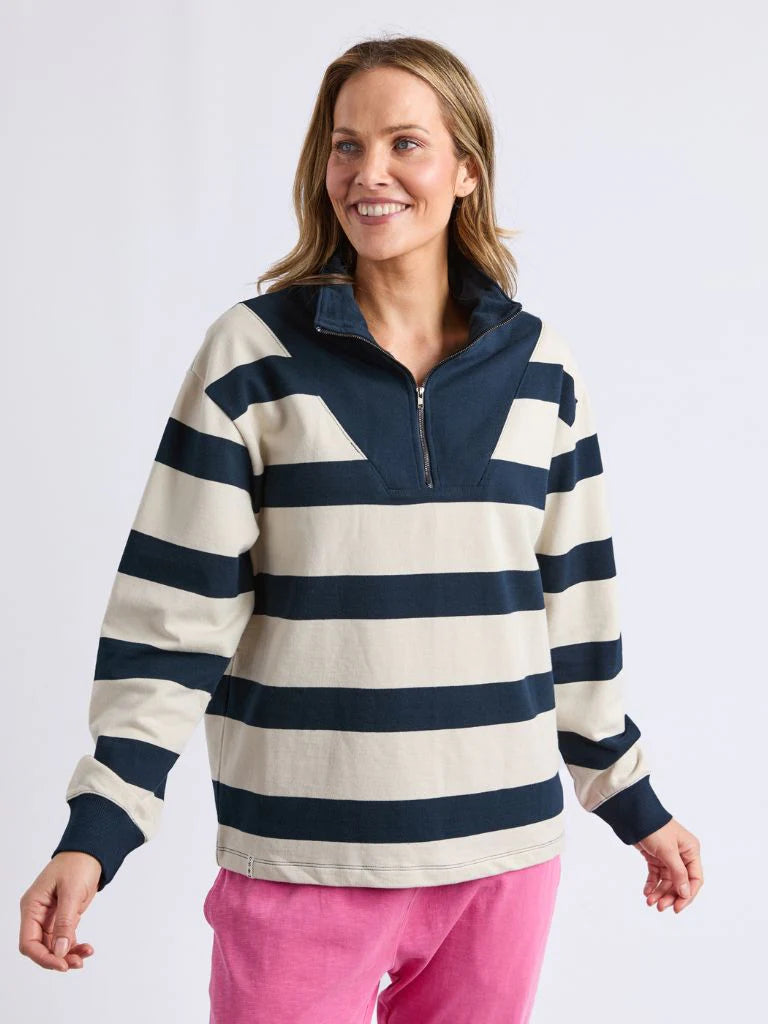 ELM Elm Jade Half Zip Navy Stripe 81X4572.NAVY