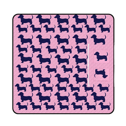 Sutton Sisters Australia Pink & Navy Dachshund Massive 2M x 2M Picnic Mat