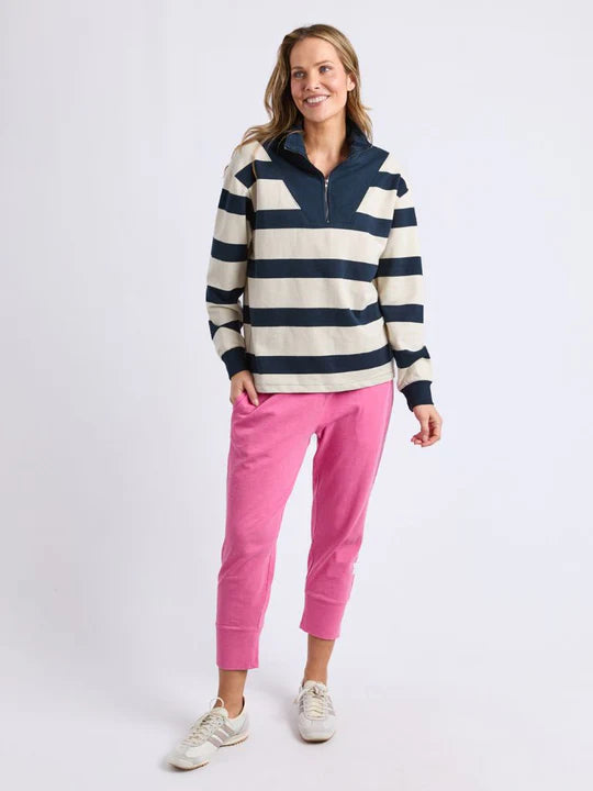 ELM Elm Jade Half Zip Navy Stripe 81X4572.NAVY