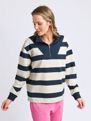 ELM Elm Jade Half Zip Navy Stripe 81X4572.NAVY