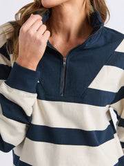 ELM Elm Jade Half Zip Navy Stripe 81X4572.NAVY