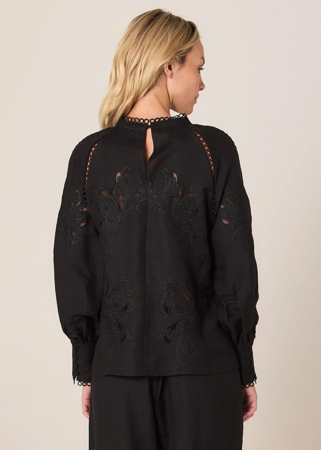 Fate + Becker Aven Embroidered Blouse - Black