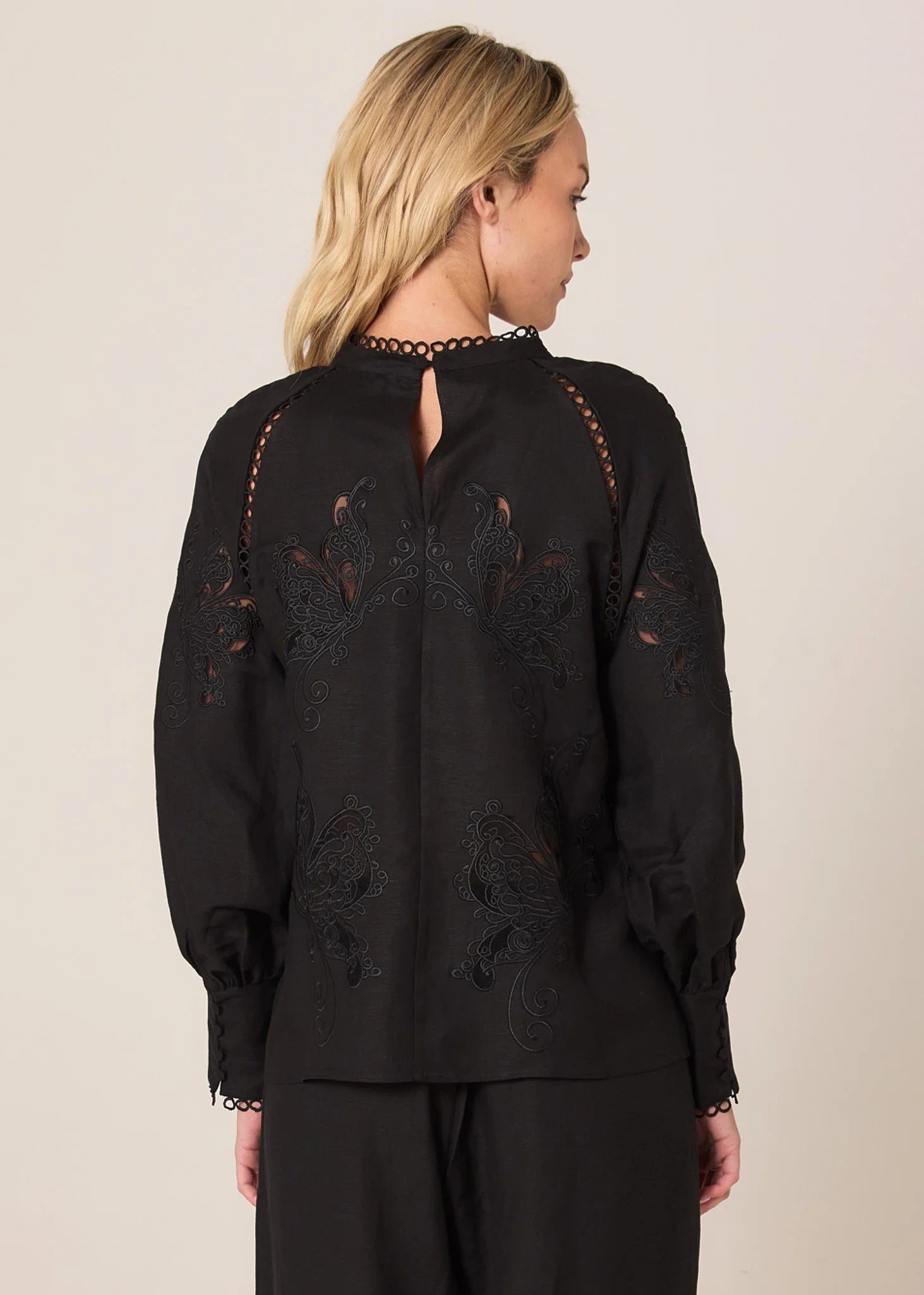 Fate + Becker Aven Embroidered Blouse - Black