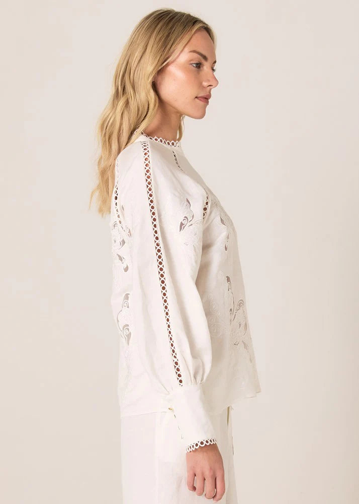 Fate + Becker Aven Embroidered Blouse - White