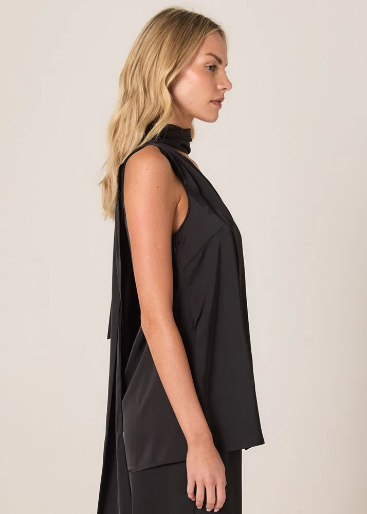 Fate + Becker Dahlia Satin One Shoulder Top - Black