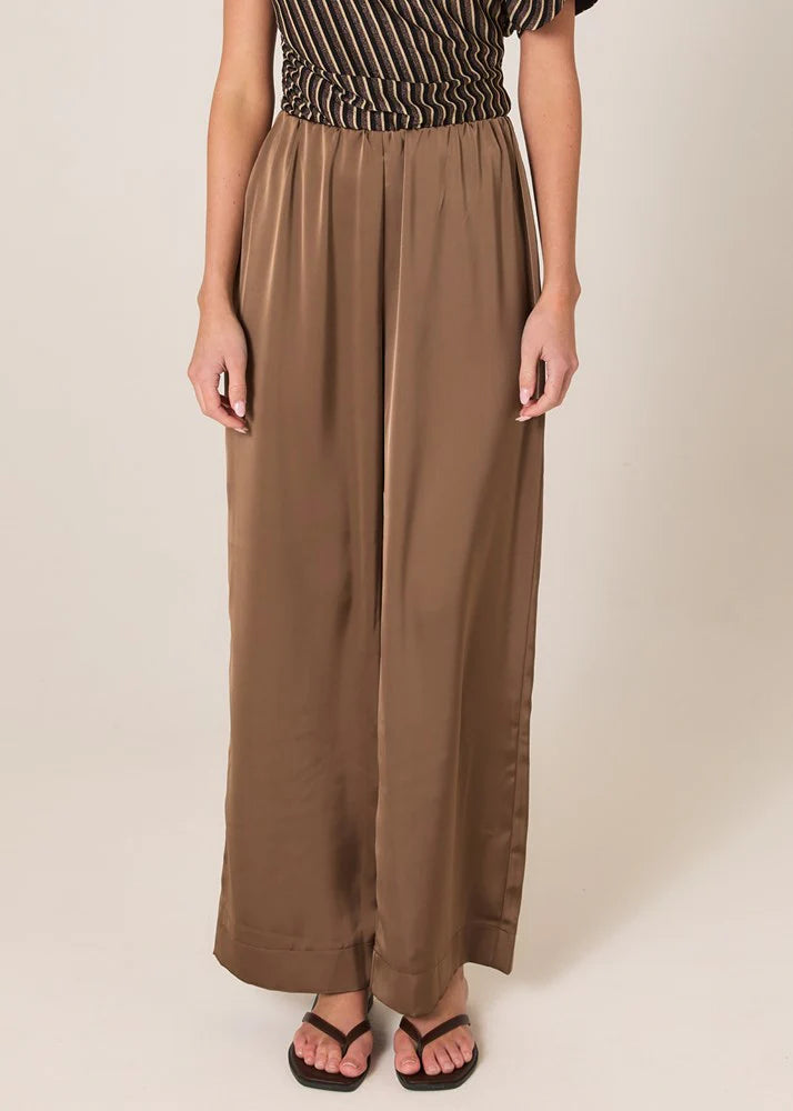 Fate + Becker Dahlia Satin Pant - Bronze