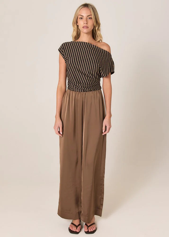 Fate + Becker Dahlia Satin Pant - Bronze
