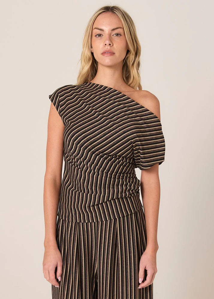 Fate + Becker Everlyn Metallic Jersey Top - Multicolour