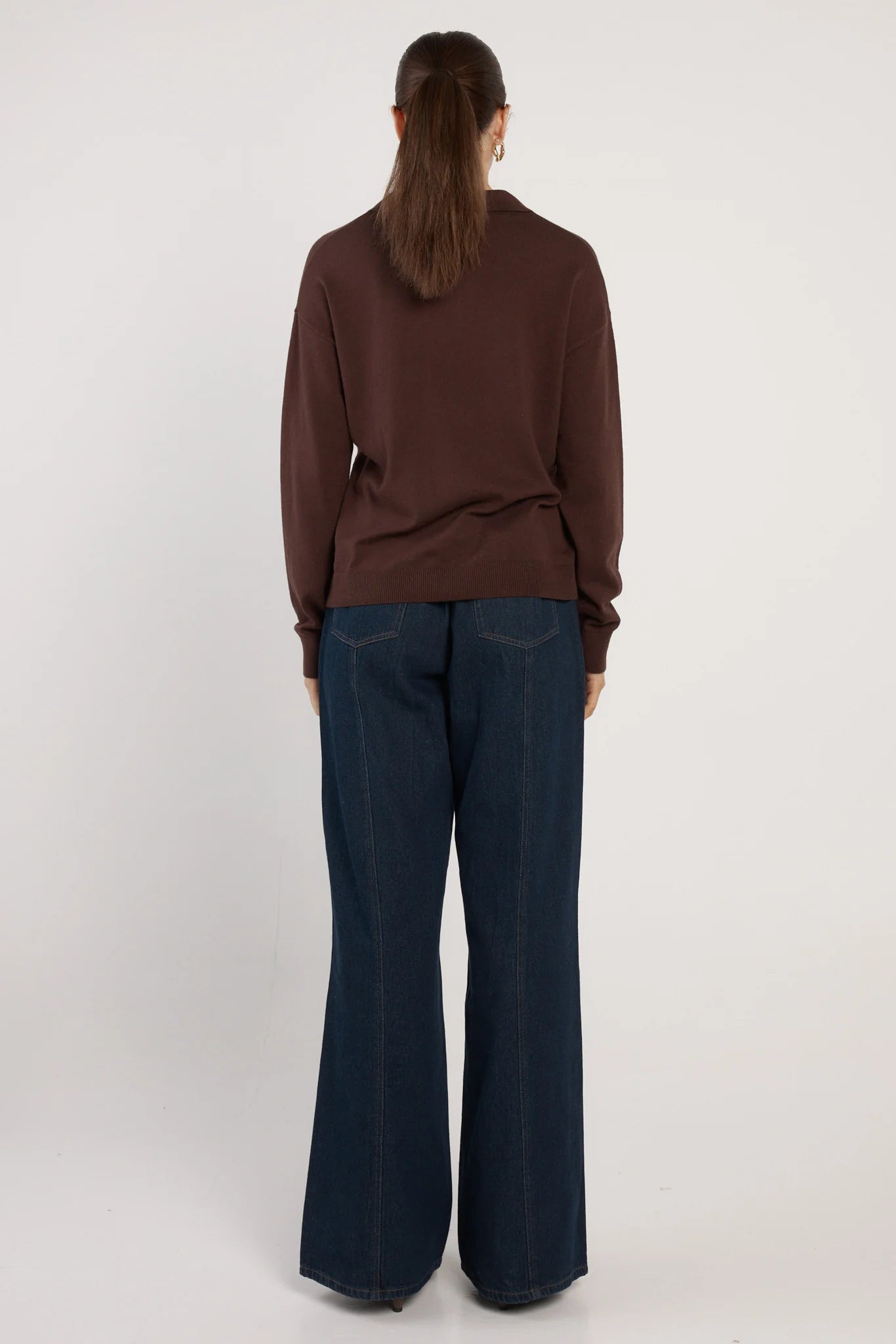 Fate + Becker Solenne Polo Knit - Chocolate