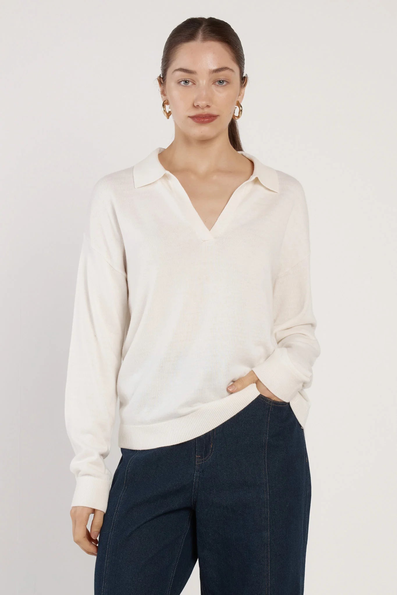 Fate + Becker Solenne Polo Knit - Cream