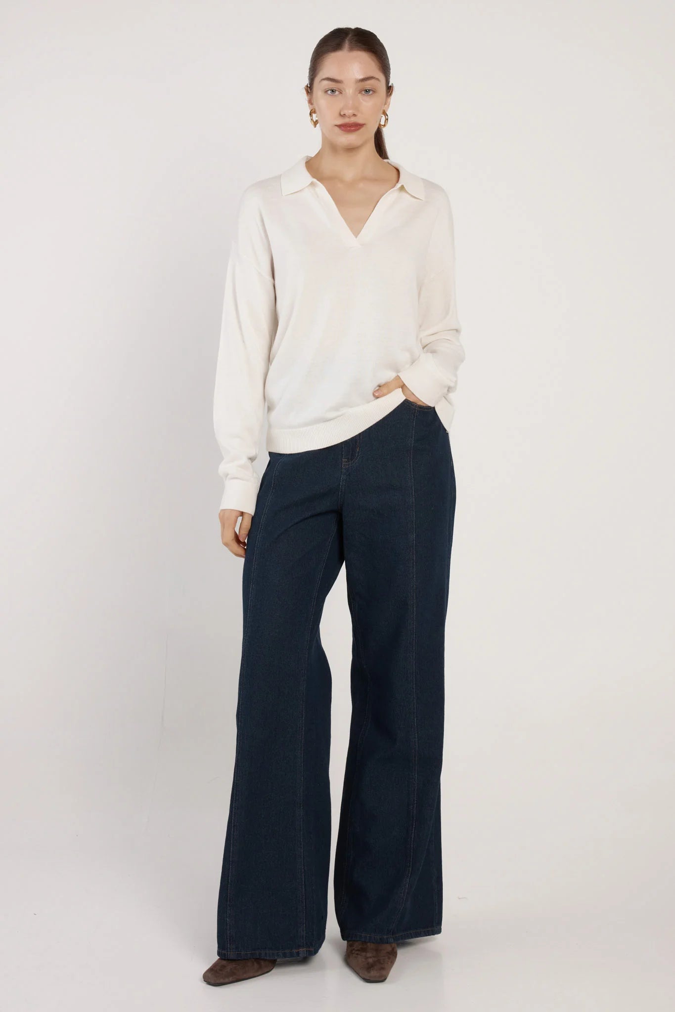 Fate + Becker Solenne Polo Knit - Cream