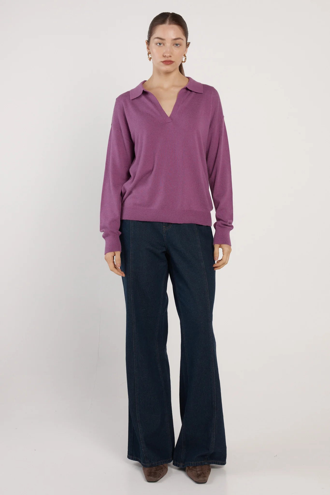 Fate + Becker Solenne Polo Knit - Magenta