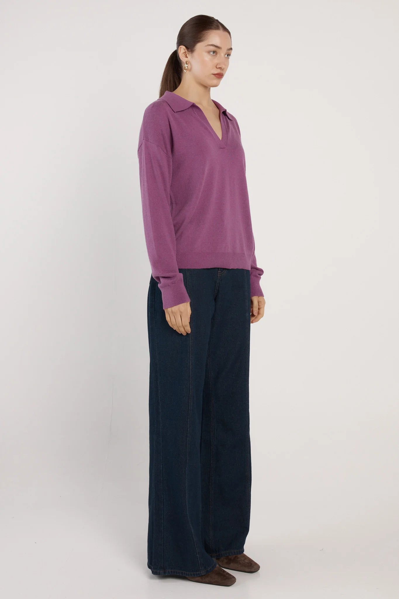 Fate + Becker Solenne Polo Knit - Magenta