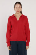 Fate + Becker Solenne Polo Knit - Red