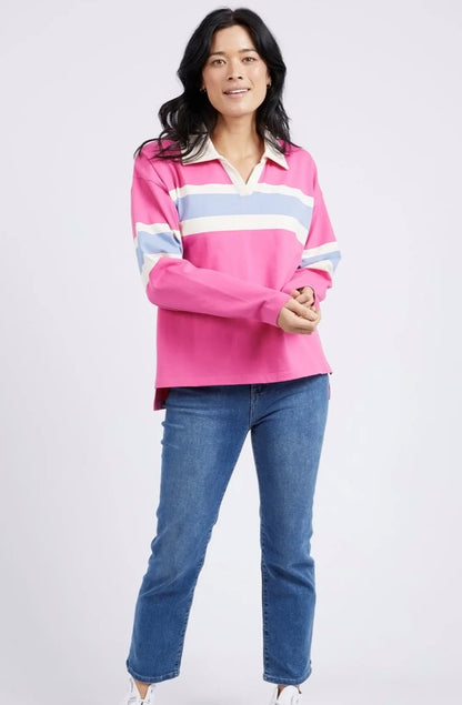 Elm Compass Long Sleeve Rugby Shocking Pink 8138086.SHOC