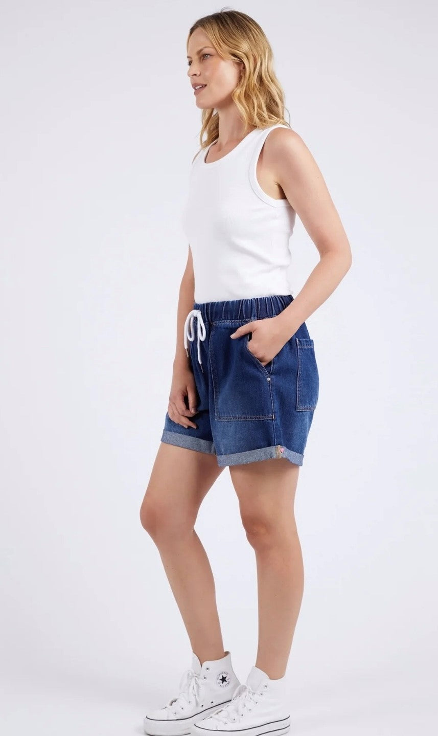 ELM Emma Relaxed Denim Short Dark Blue Wash 81D1238.DBLU