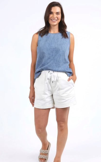 ELM Curtis Chambray Tank Blue Wash 81D1413.BLU