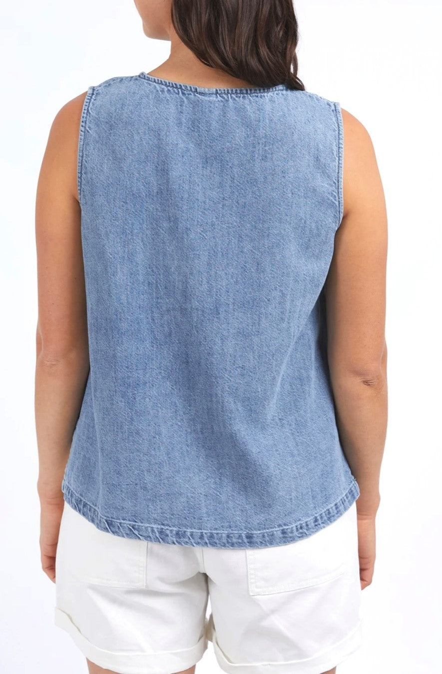 ELM Curtis Chambray Tank Blue Wash 81D1413.BLU