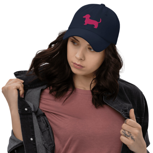 Sutton Sisters Australia Women's Navy/Pink Dachshund Cap