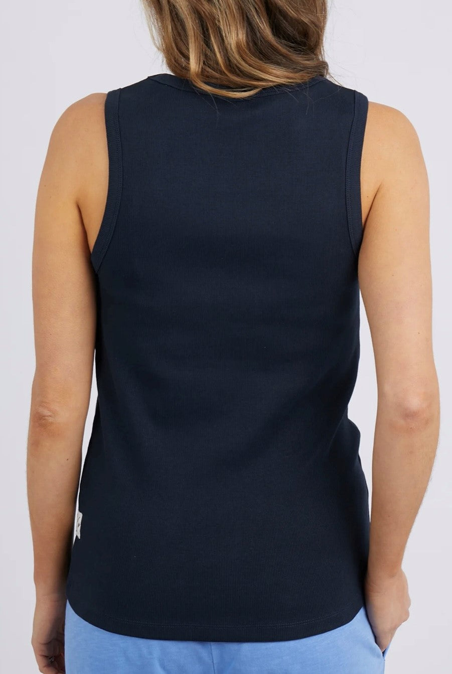 ELM Rib Crew Tank Navy 81X4253.NAVY