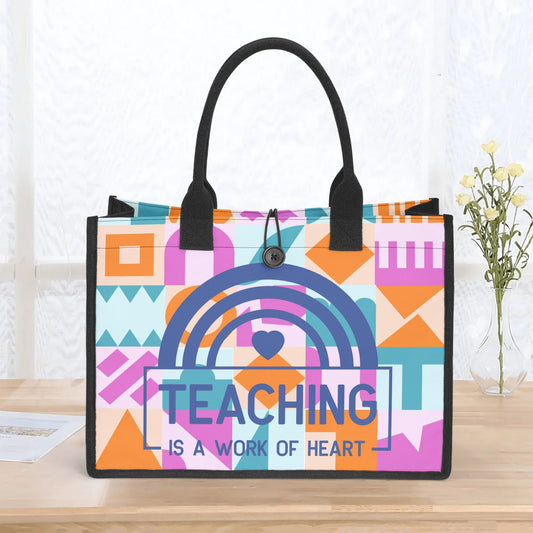 'Teaching is a work of heart' Canvas Tote Bag