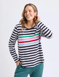 ELM Harmony Long Sleeve Tee Rainbow Stripe 8118037.TURQ