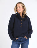 ELM Bron Button Knit Dark Sapphire 8139031.NAVY