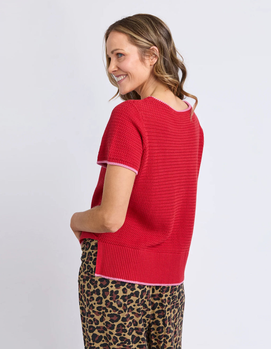 ELM Camellia Short Sleeve Knit Cranberry 8158012.CRAN