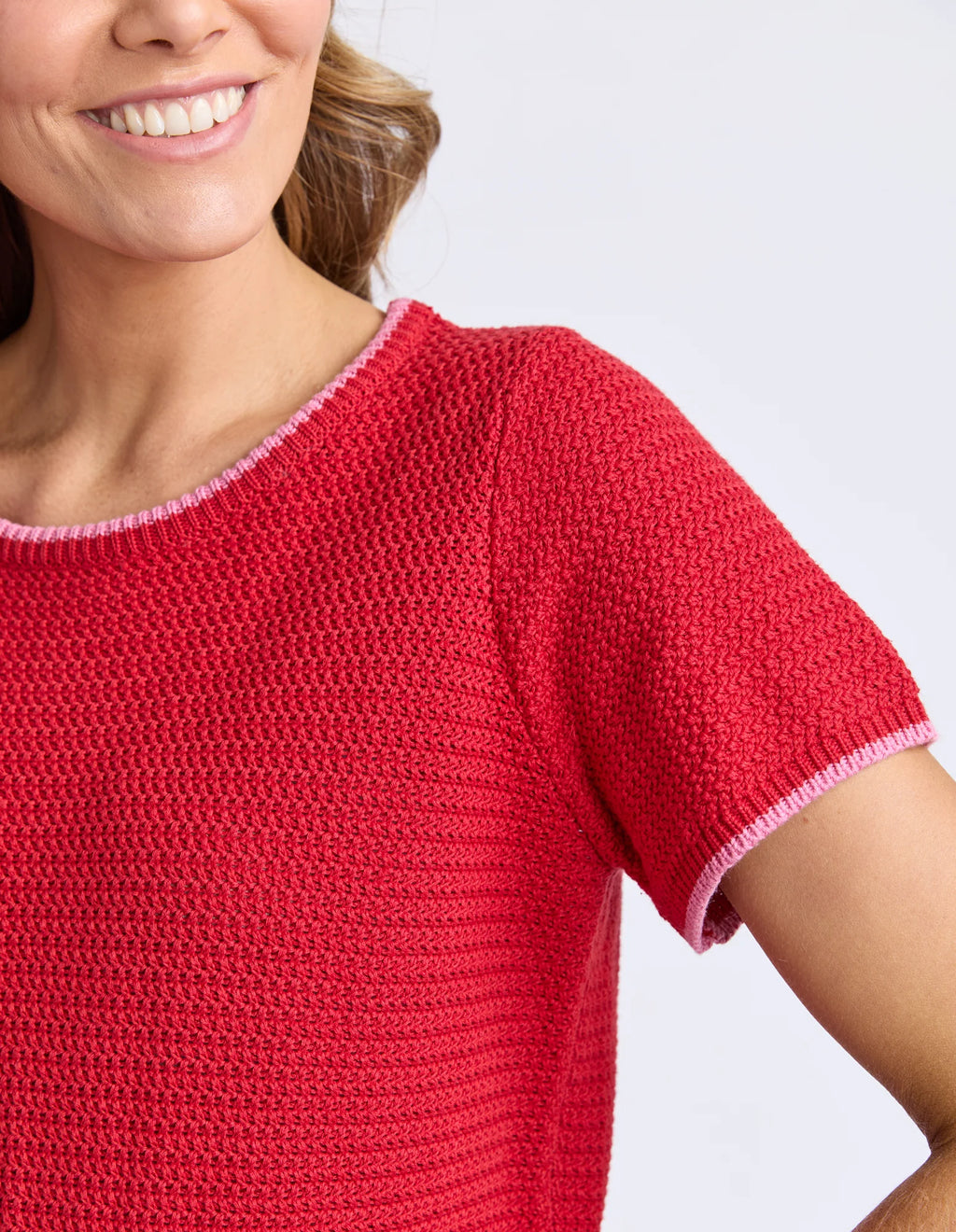 ELM Camellia Short Sleeve Knit Cranberry 8158012.CRAN