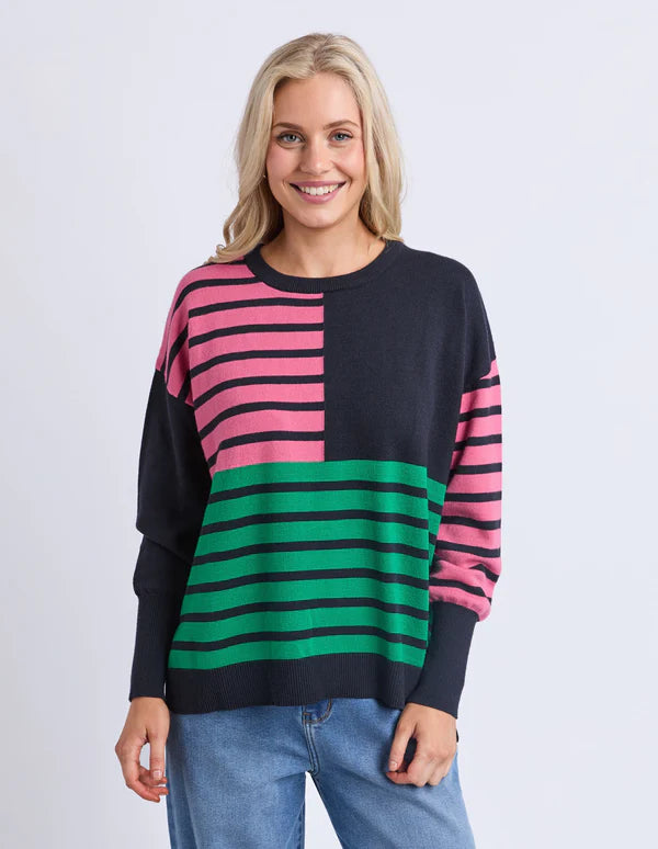 ELM  EFFIE MIXED KNIT 8158026.TURQ
