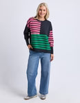 ELM  EFFIE MIXED KNIT 8158026.TURQ