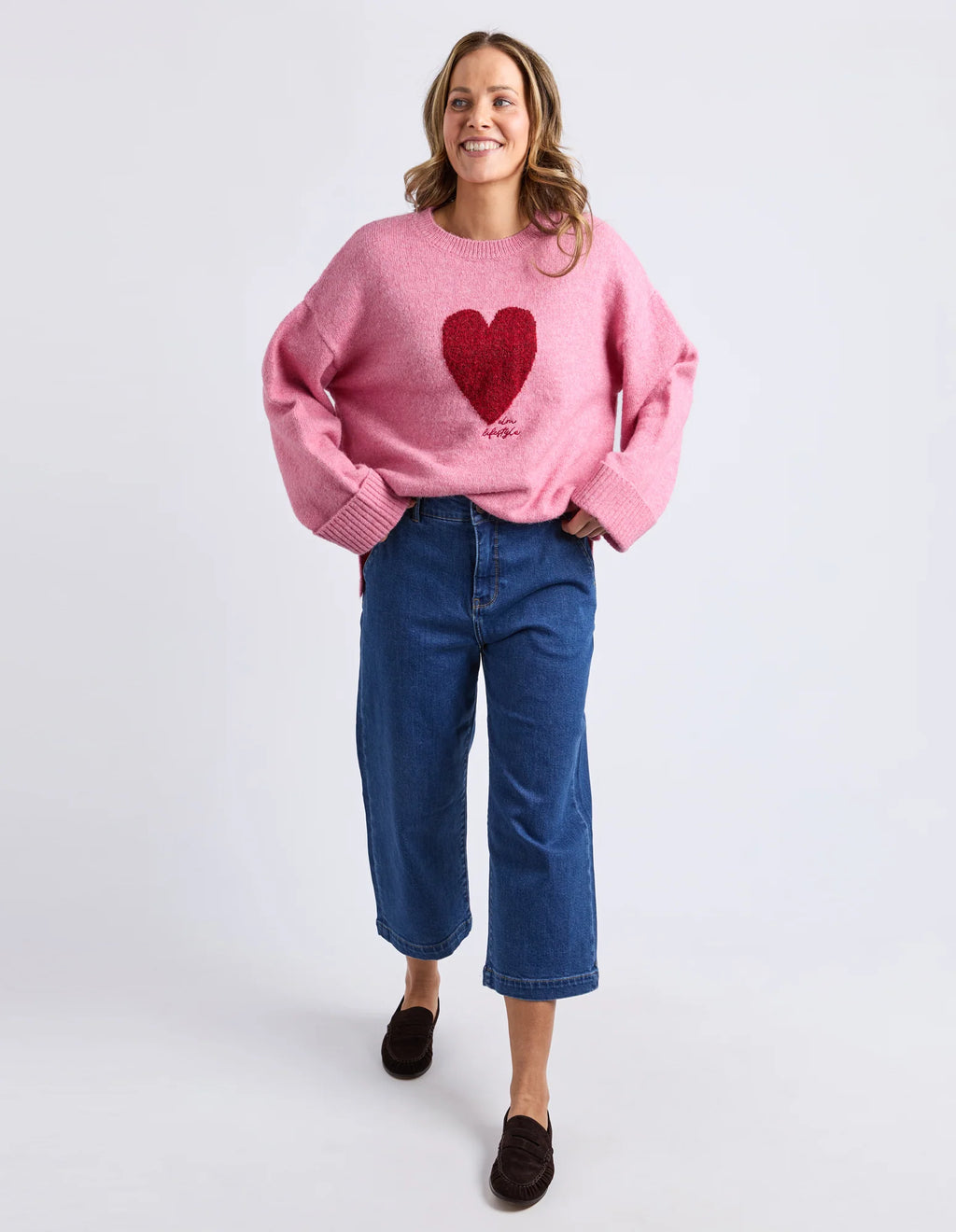 ELM Intarsia Heart Knit Quartz Pink 8177007.QRTZ