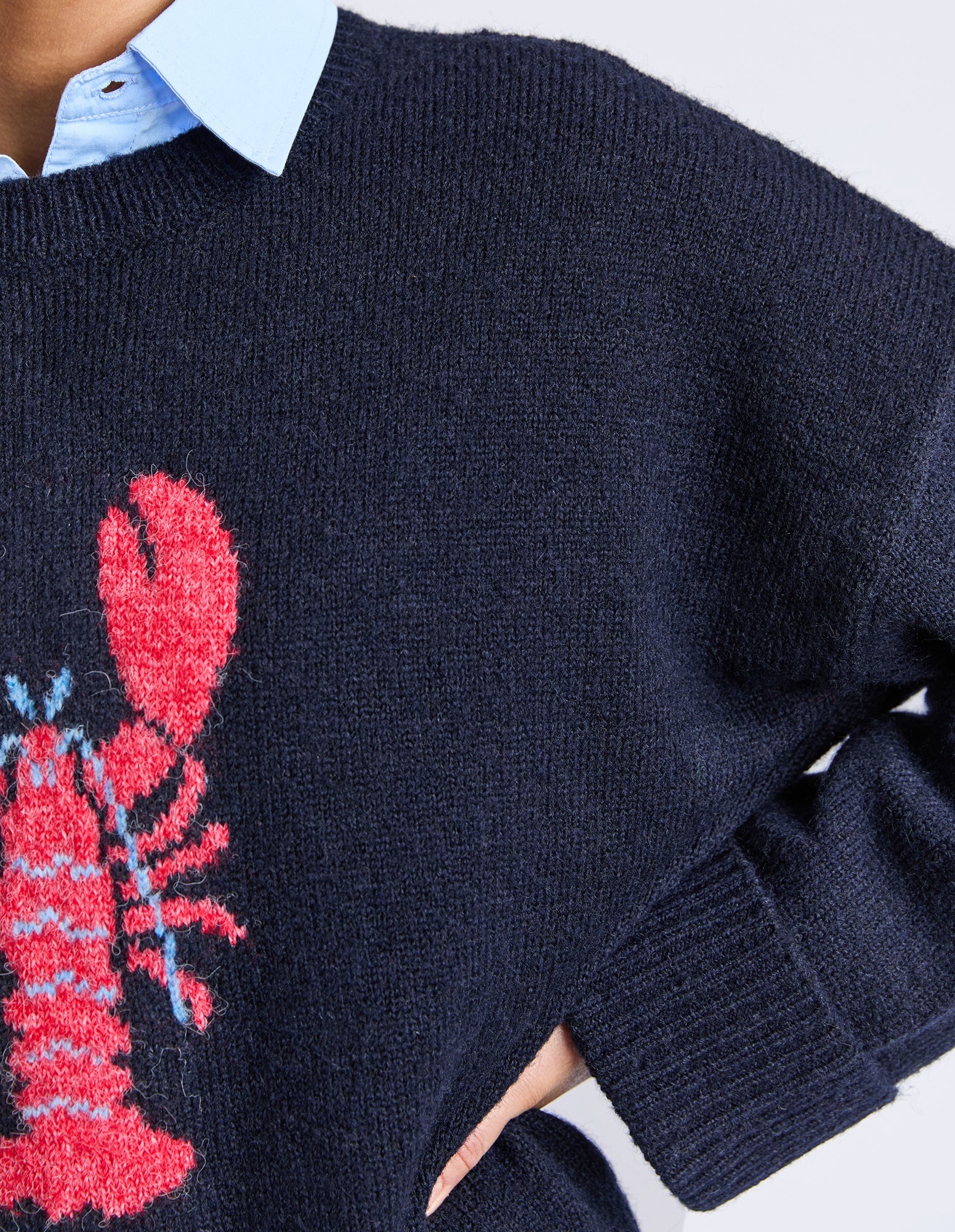ELM Lobster Intarsia Knit Classic Navy 8177032.CNAV