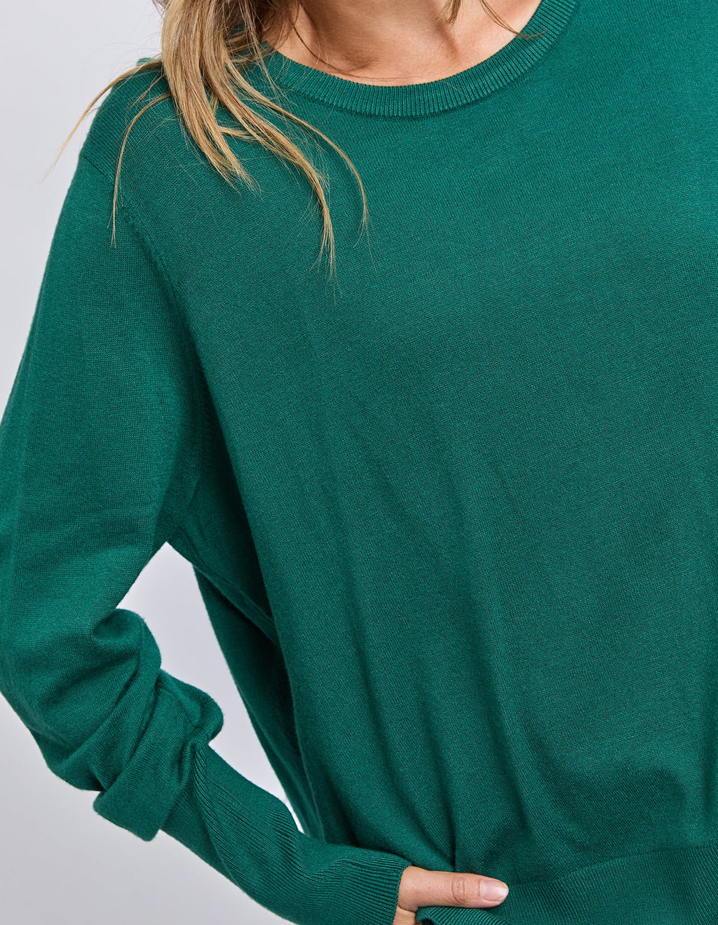 ELM Sunny Long Sleeve Knit Top Turquoise 8177038.TURQ