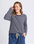 ELM Drea Long Sleeve Tee Navy/White Stripe 8177058.NAVY