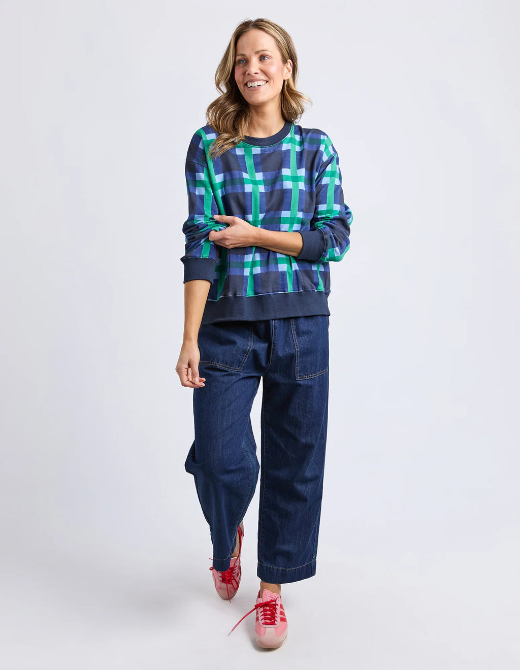 ELM Bari Crew Blue Check 8177061.MULT
