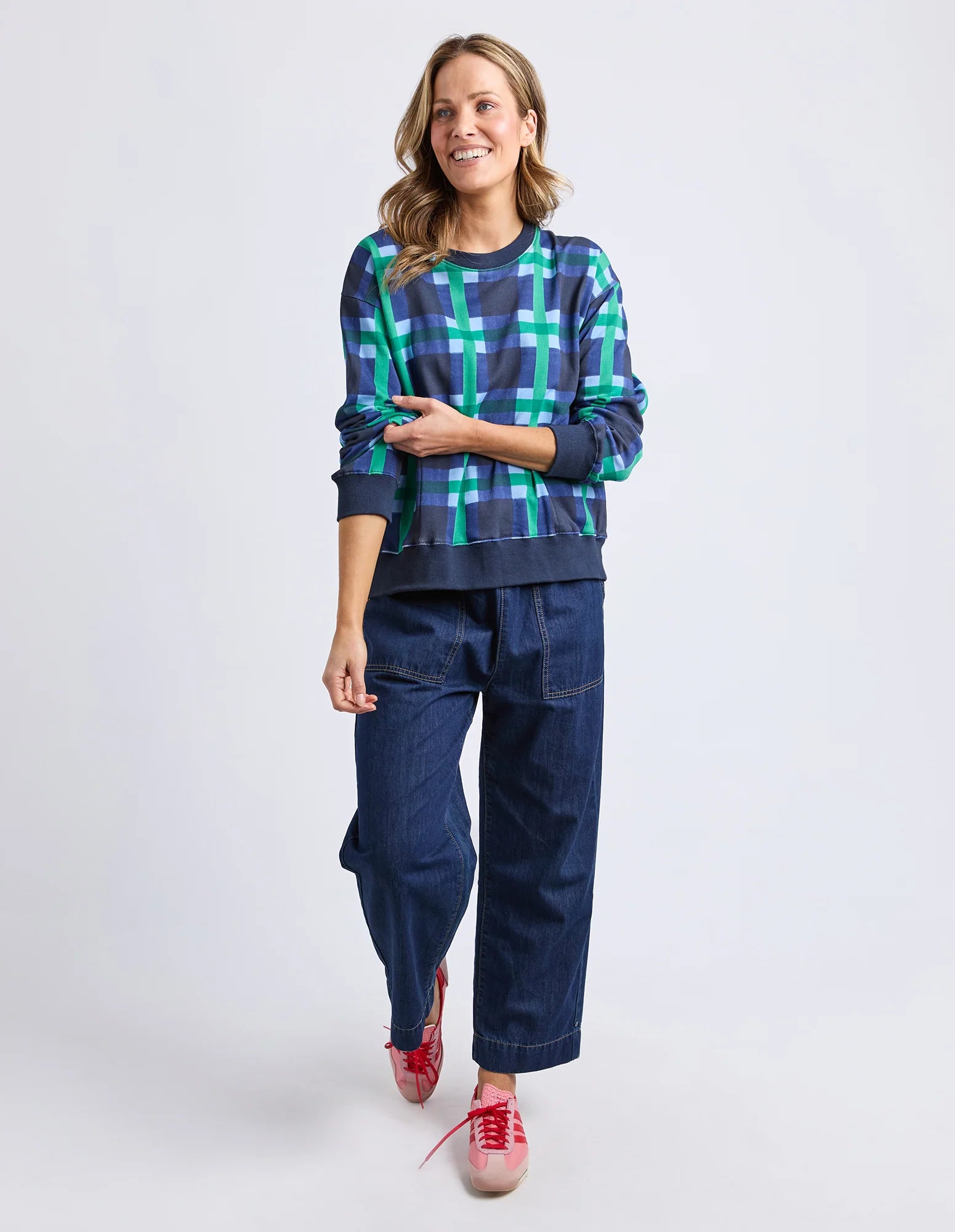 ELM Bari Crew Blue Check 8177061.MULT