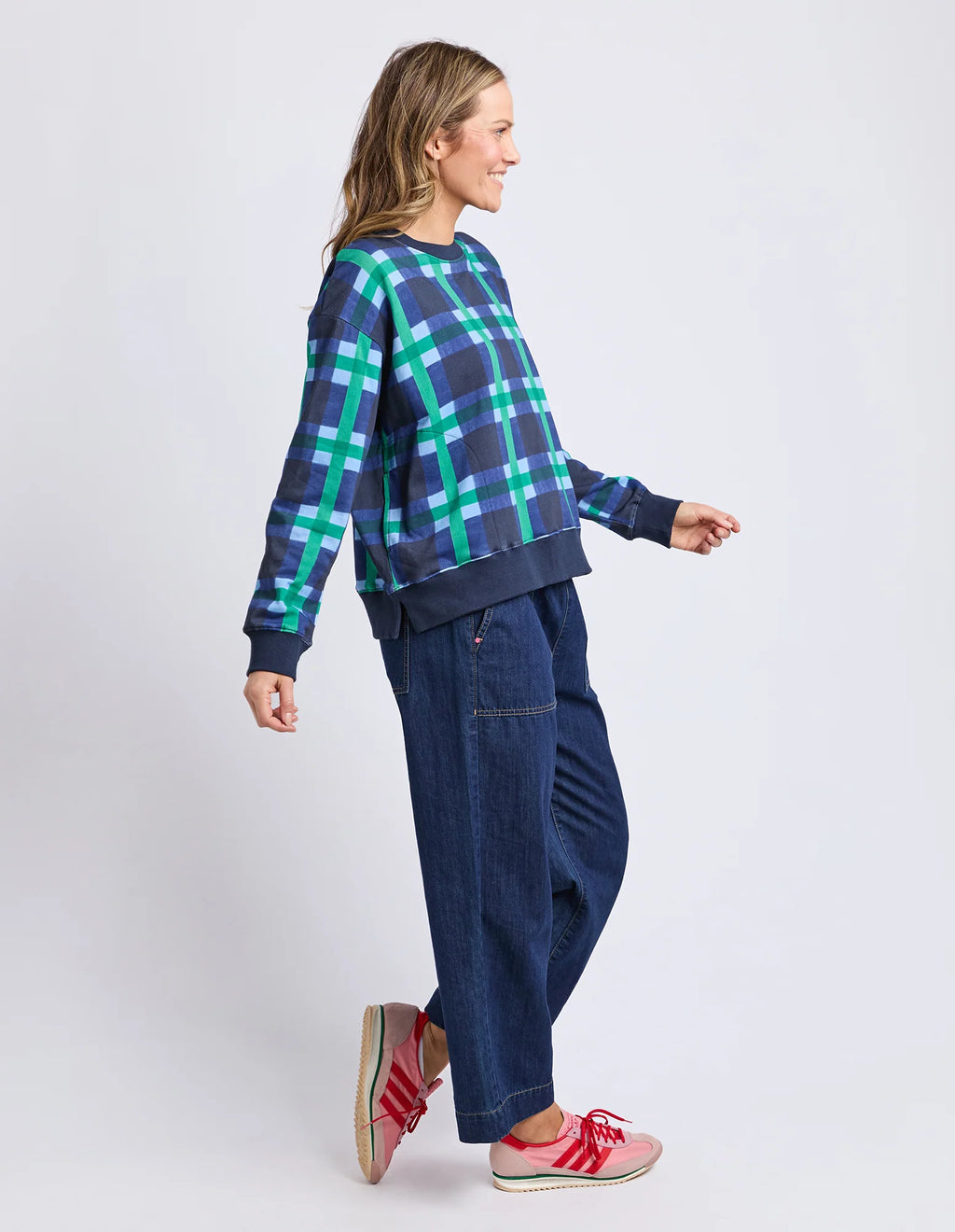 ELM Bari Crew Blue Check 8177061.MULT