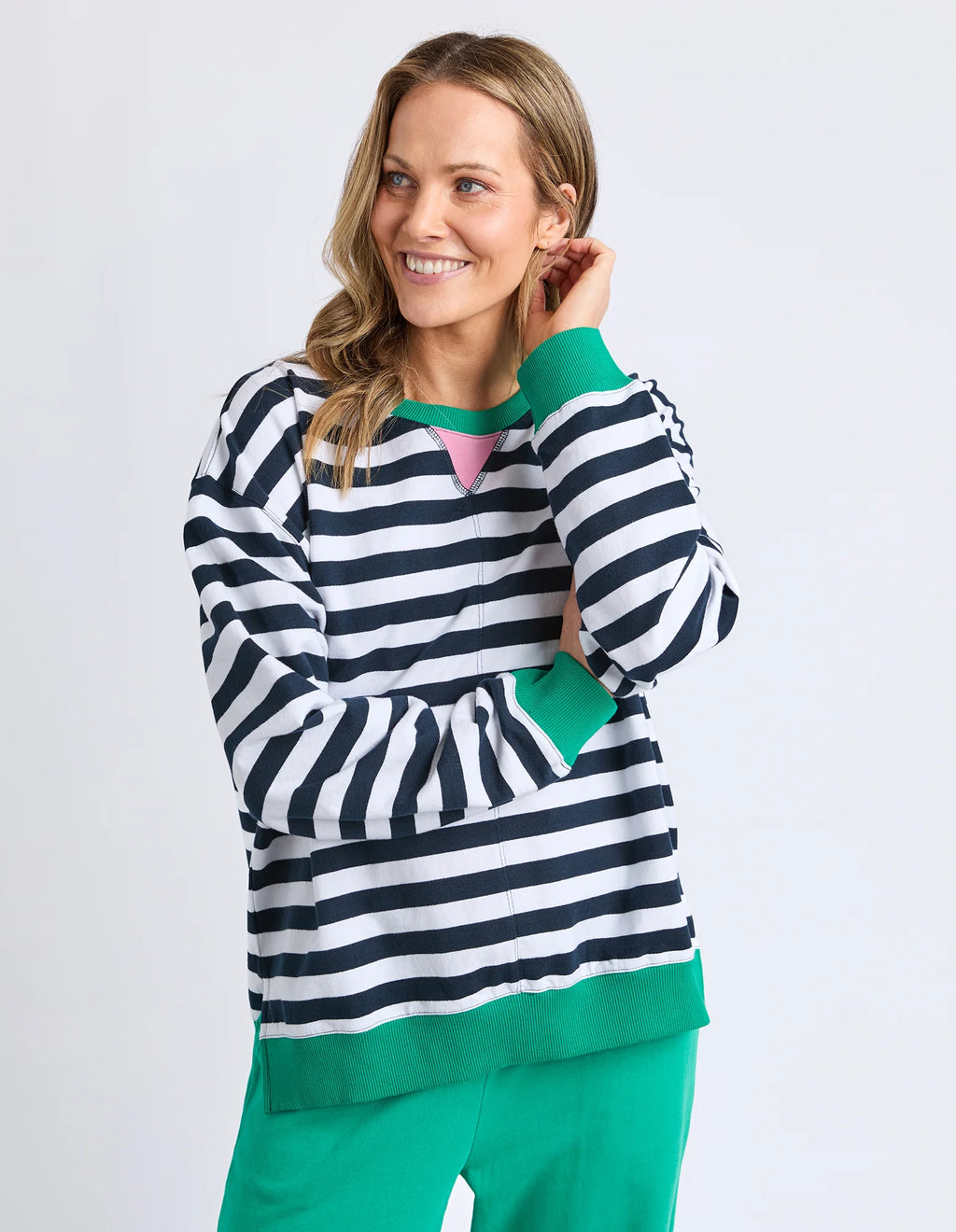 ELM Maps Crew Navy & White Stripe 8177066.NAVY
