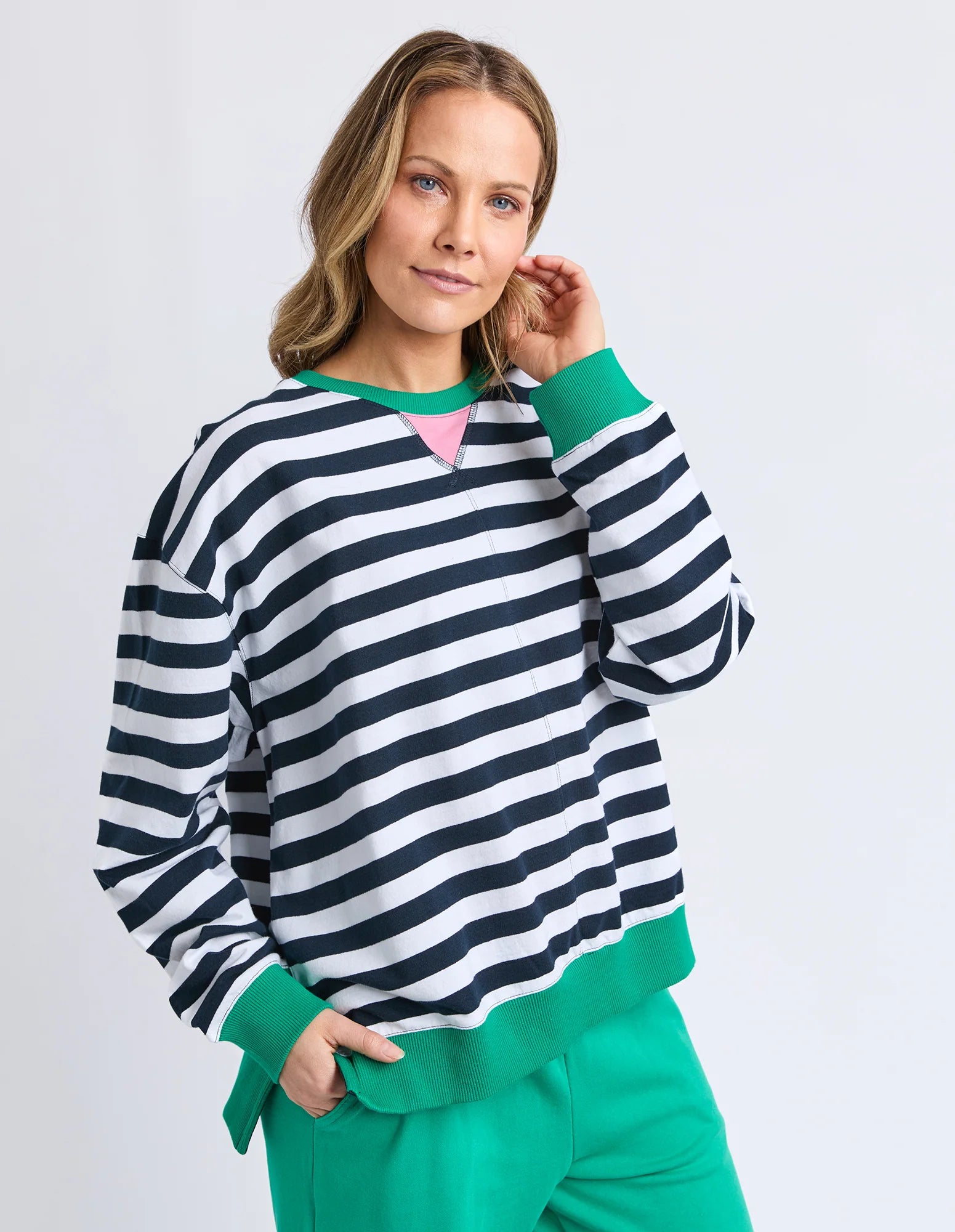ELM Maps Crew Navy & White Stripe 8177066.NAVY