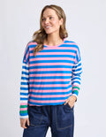 ELM Taffy Stripe Long Sleeve Tee Blue & Pink Stripe 8177071.STR