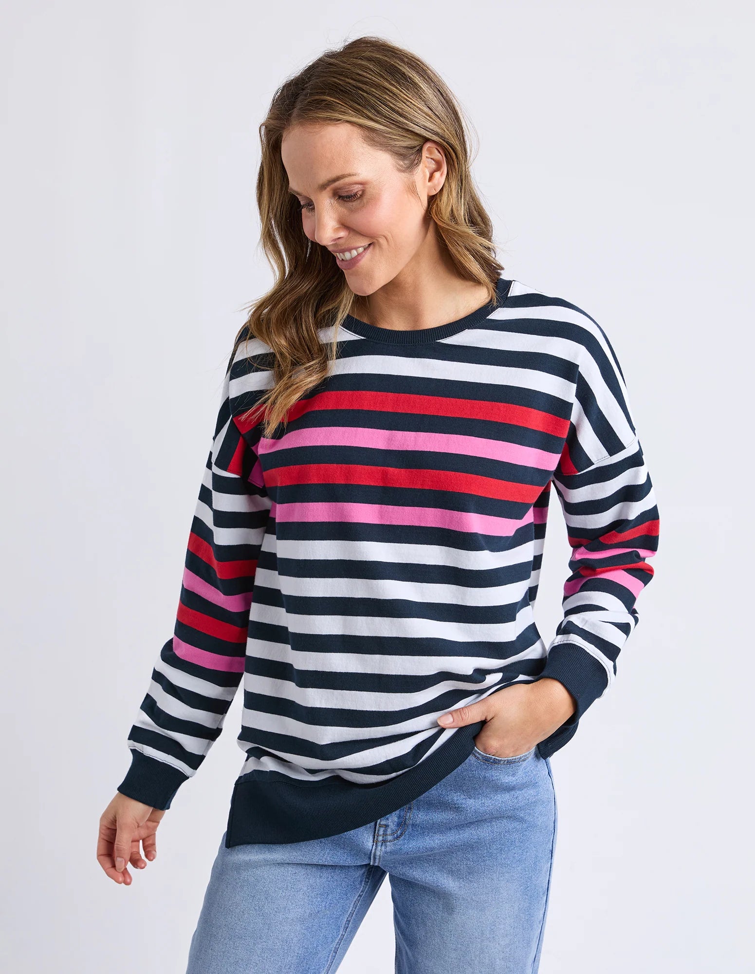 ELM Lollipop Crew Navy & White Stripe 8177075.STR
