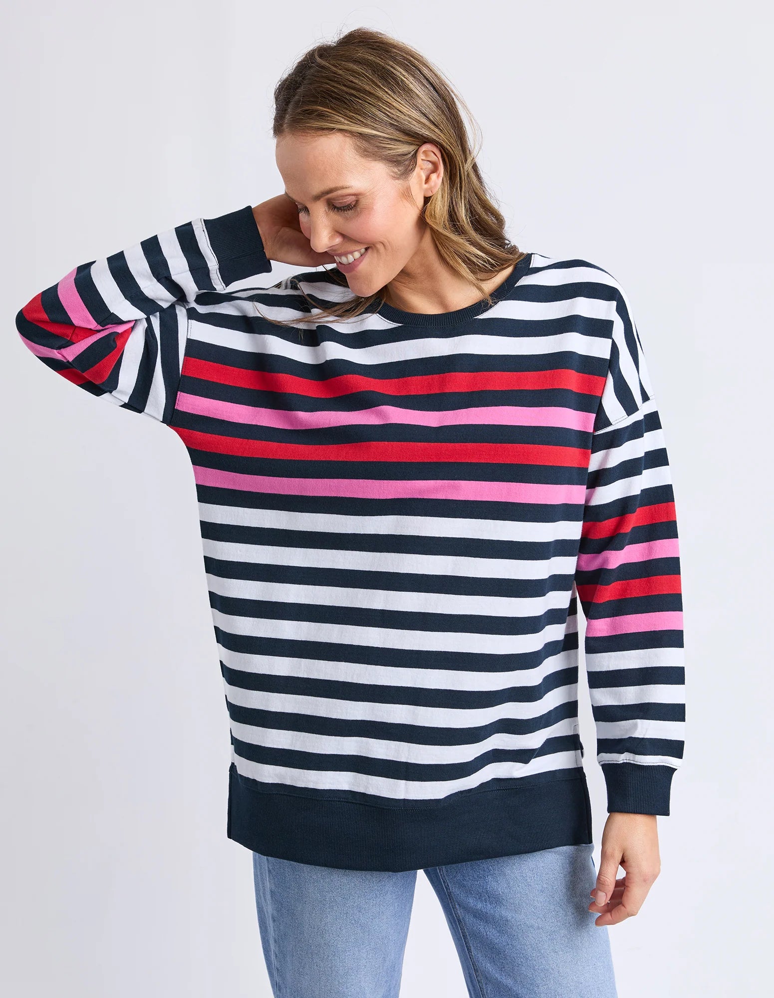 ELM Lollipop Crew Navy & White Stripe 8177075.STR