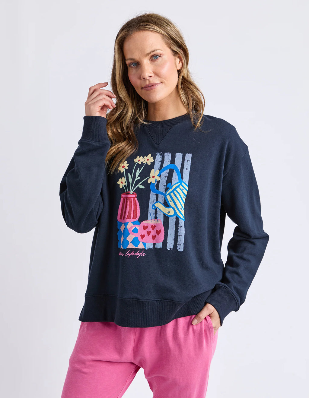 ELM Fill Your Cup Crew Navy 8177080.NAVY